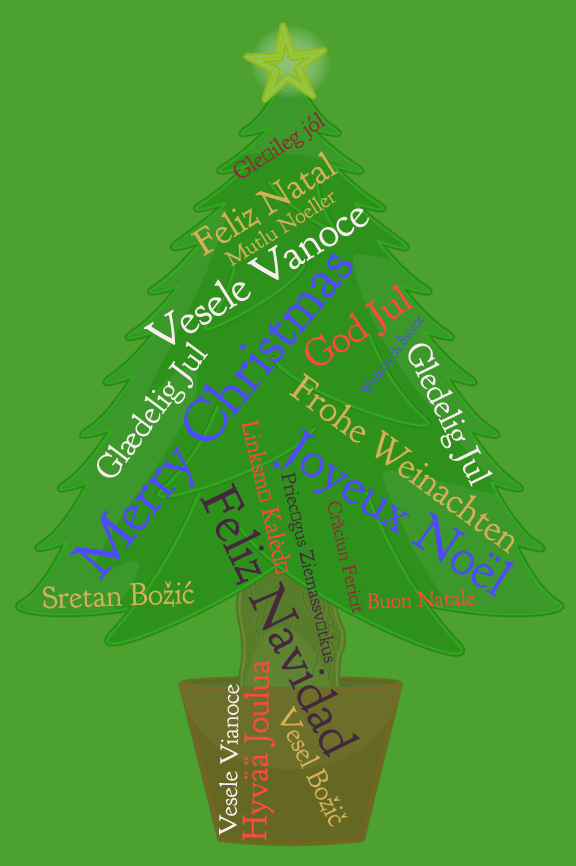 Merry Christmas in different languages